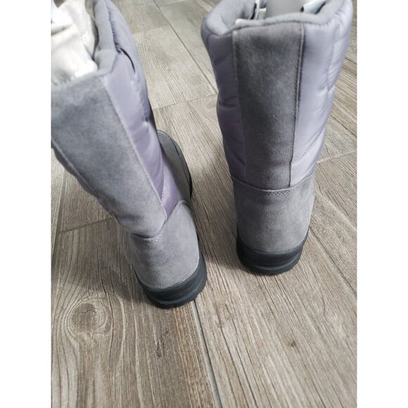 Nwot Lands End Women’s Commuter Winter Boots Suede Pull On Gray  Snow Size 10B - Picture 6 of 7
